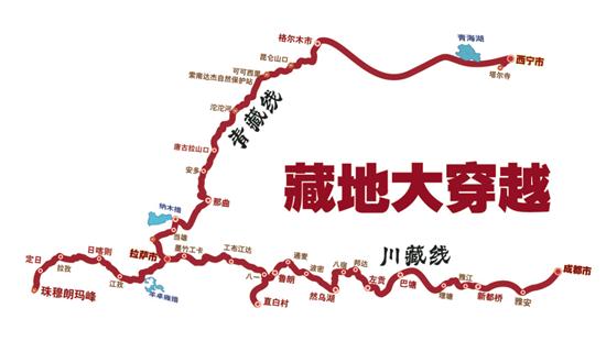 青藏线视野开阔的路面上