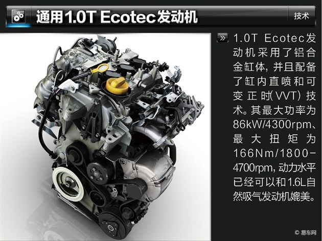 通用1.0t发动机将国产 升功率82kw