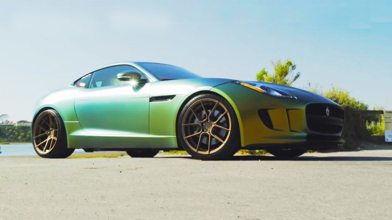 新款捷豹ftype改装轮毂夸张颜色罕见