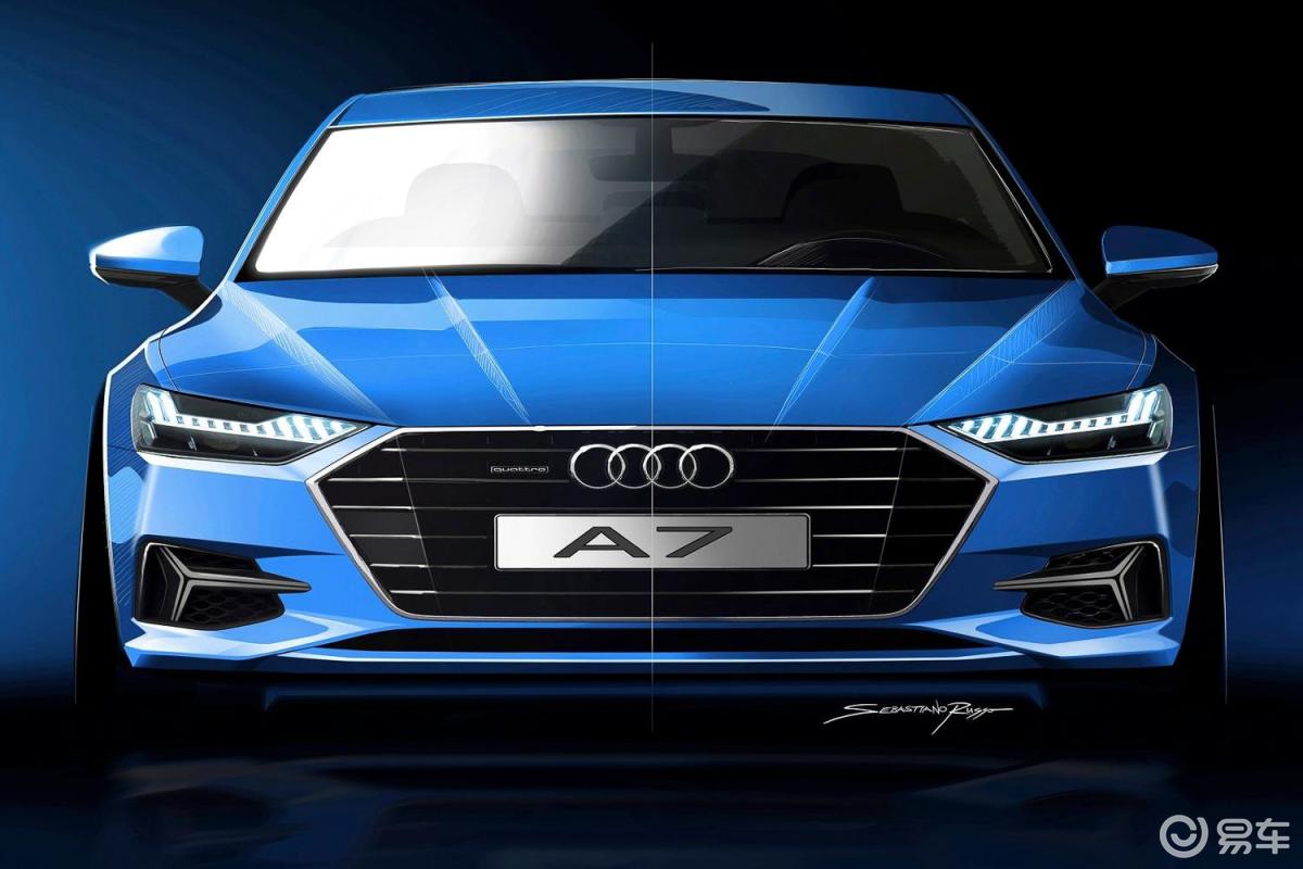 【奥迪a72018款50 tfsi quattro 舒适版侧前45度车头向右水平汽车图片