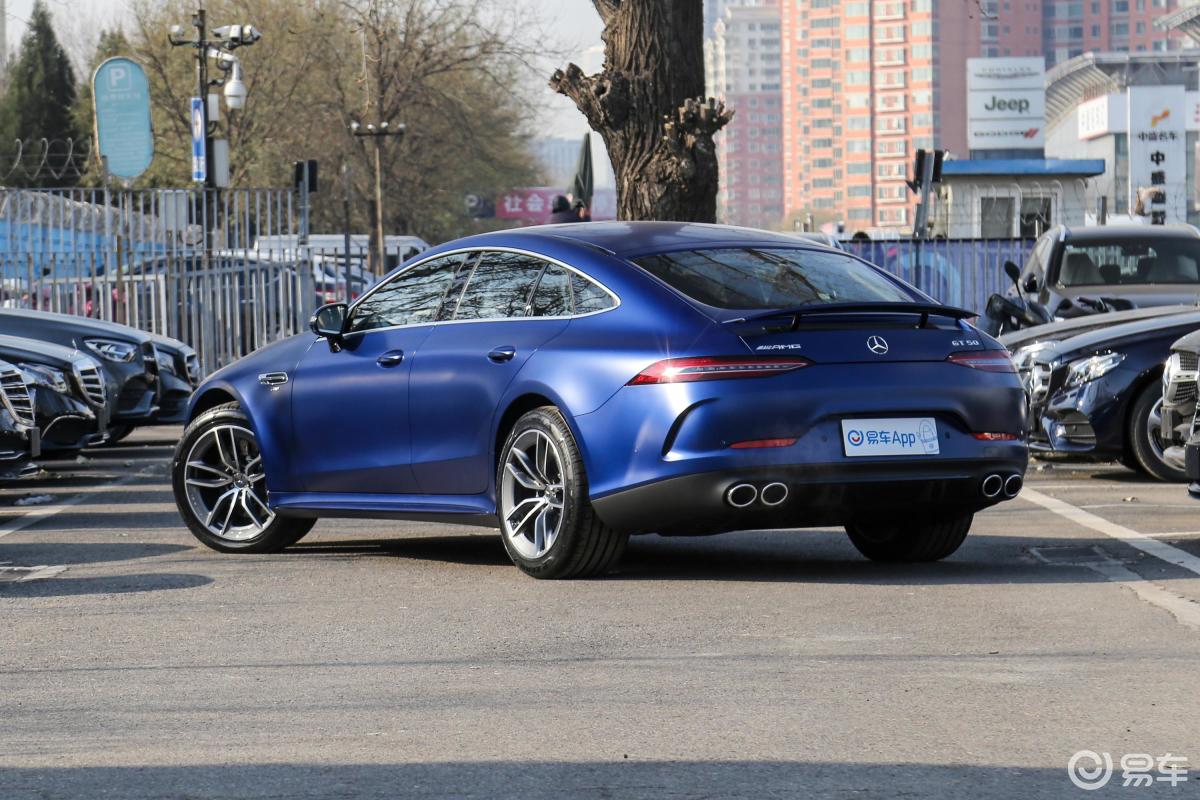 【奔驰gt amg2019款amg gt 50 四门跑车侧后45度车头向左水平汽车图片