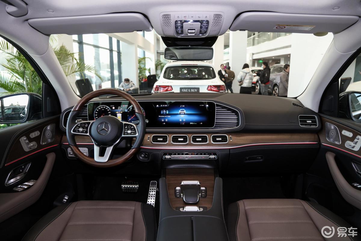 【奔驰gls2021款gls 450 4matic 豪华型内饰全景正拍汽车图片-汽车