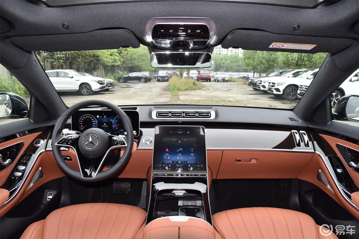 【奔驰s级2021款s 400 l 豪华型内饰全景正拍汽车图片-汽车图片大全】