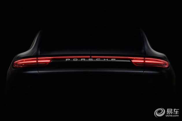 保时捷新panamera预告图贯穿式尾灯亮了